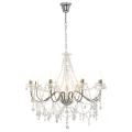 Lustre avec perles Argenté 8 ampoules E14