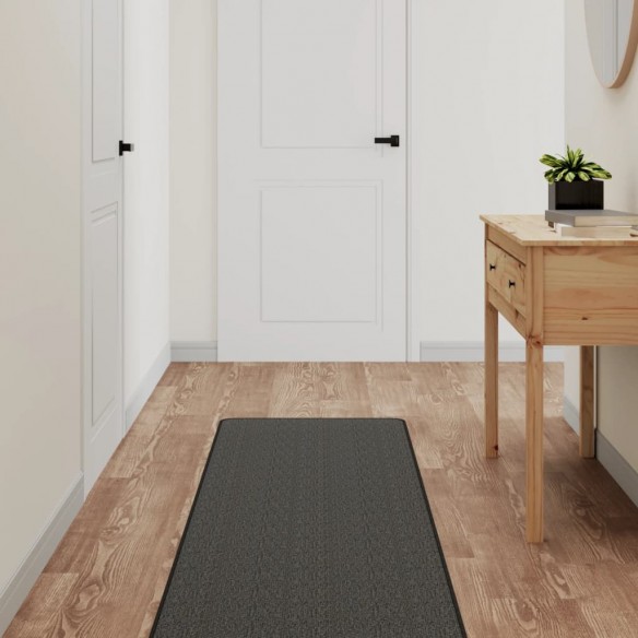 Tapis de couloir aspect sisal anthracite 50x300 cm