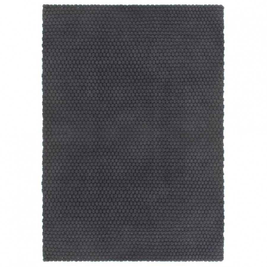 Tapis rectangulaire Anthracite 180x250 cm Coton