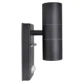 Lampe murale à LED avec capteur Inox Forme cylindrique Noir