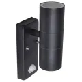 Lampe murale à LED avec capteur Inox Forme cylindrique Noir