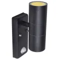 Lampe murale à LED avec capteur Inox Forme cylindrique Noir