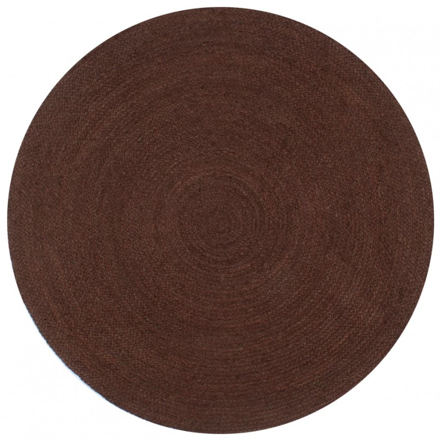 Tapis fait à la main Jute Rond 180 cm marron