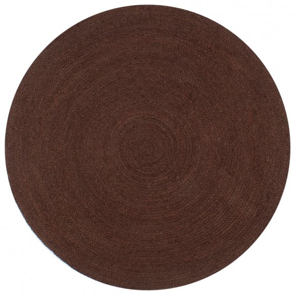 Tapis fait à la main Jute Rond 180 cm marron