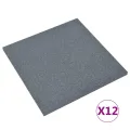 Carreaux de protection antichoc 12pcs Caoutchouc 50x50x3cm Gris
