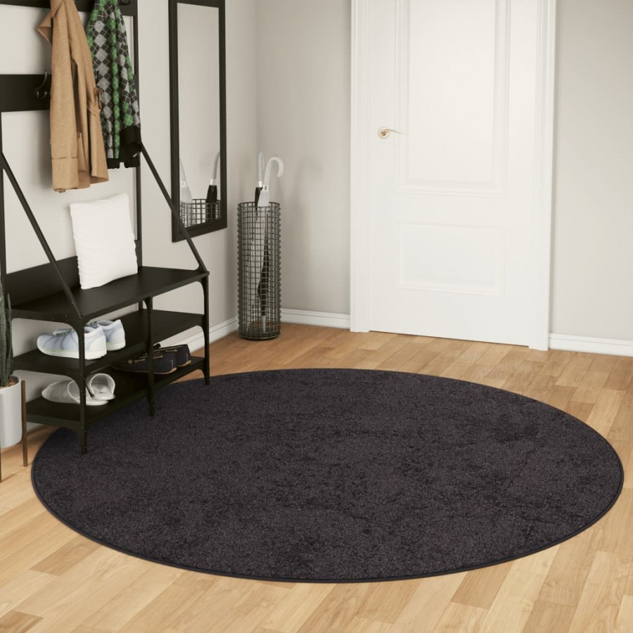 Tapis lavable anthracite Ø 200 cm antidérapant