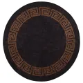 Tapis lavable noir et doré Ø 200 cm antidérapant