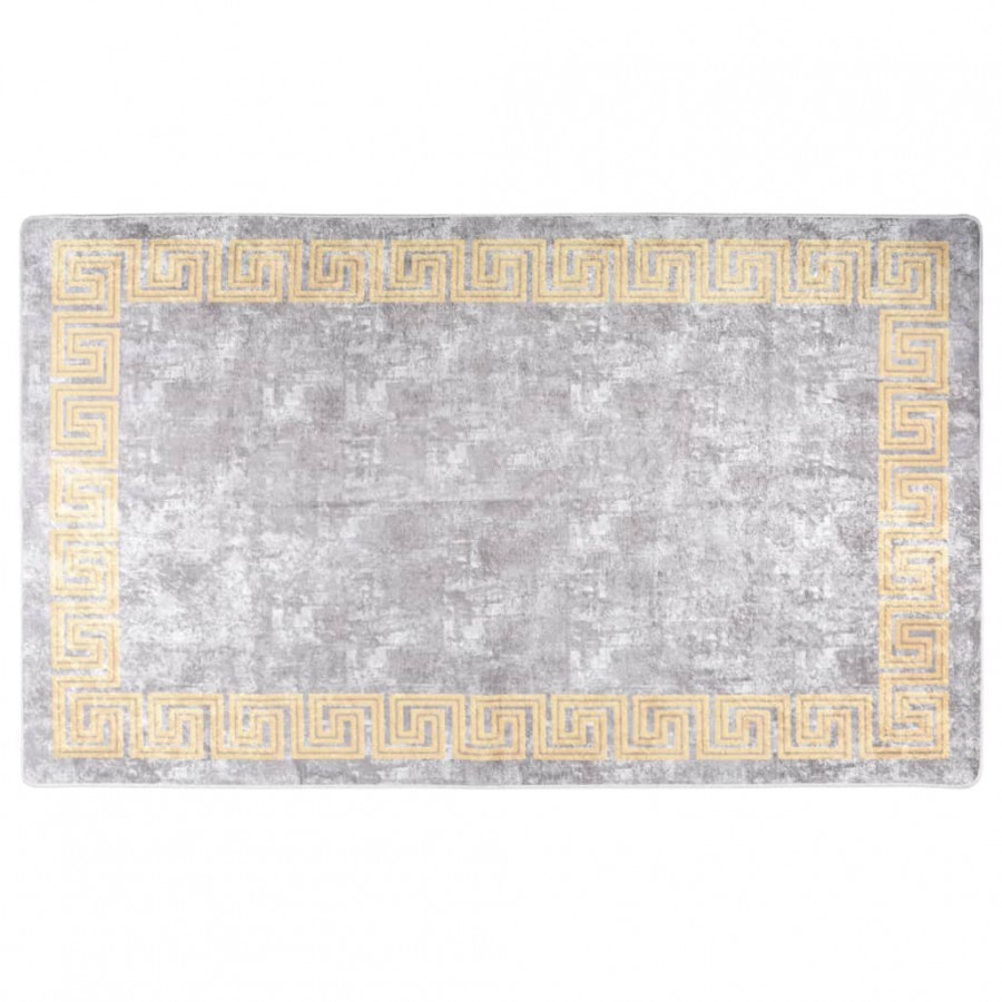 Tapis lavable gris et doré 150x230 cm antidérapant