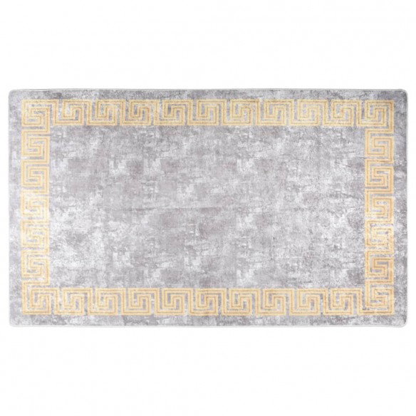 Tapis lavable gris et doré 150x230 cm antidérapant