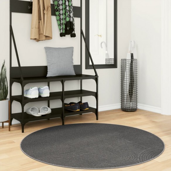 Tapis IZA poils courts style scandinave anthracite Ø 120 cm