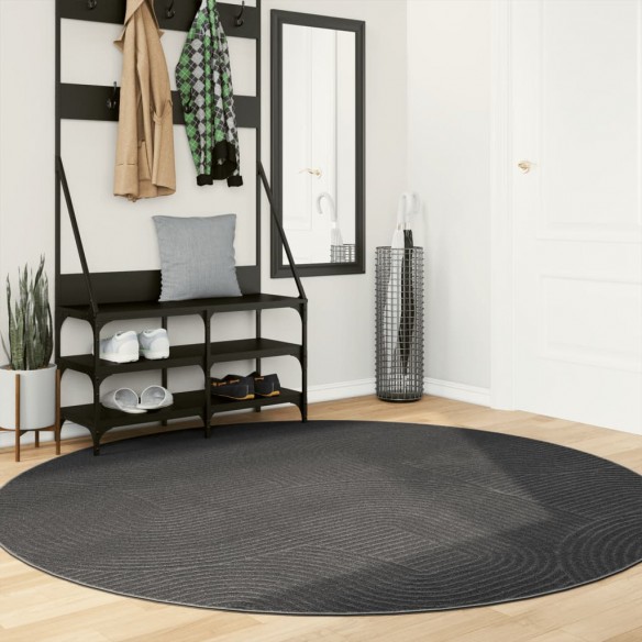 Tapis IZA poils courts style scandinave anthracite Ø 200 cm