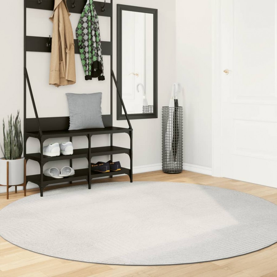 Tapis IZA poils courts style scandinave crème Ø 200 cm