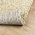 Tapis shaggy à poils longs moderne doré 240x240 cm