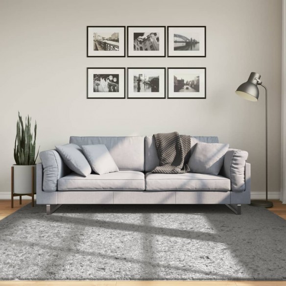 Tapis shaggy à poils longs moderne gris 200x200 cm