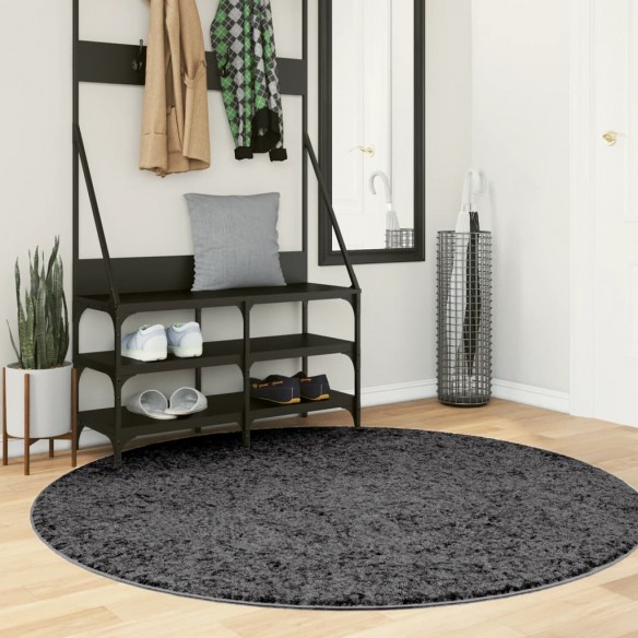 Tapis OVIEDO à poils courts anthracite Ø 160 cm