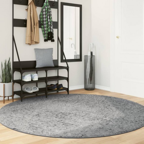 Tapis shaggy à poils longs moderne gris Ø 200 cm