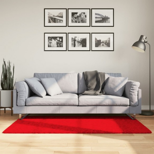 Tapis OVIEDO à poils courts rouge 80x150 cm