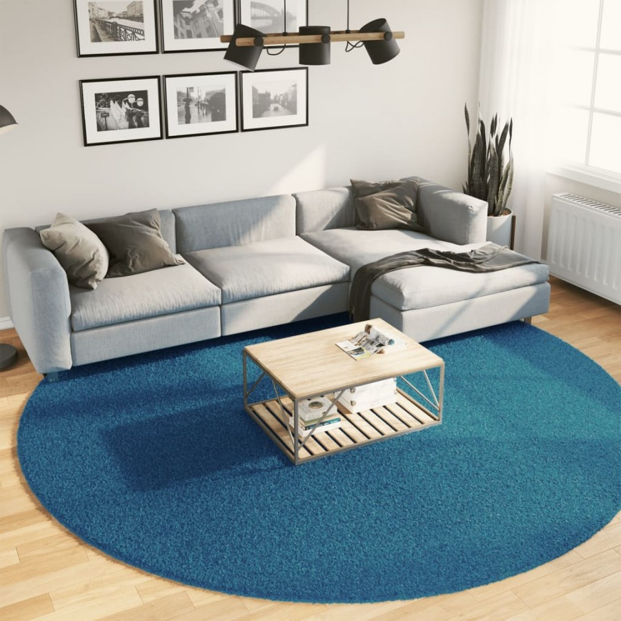 Tapis OVIEDO à poils courts turquoise Ø 280 cm