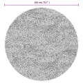 Tapis shaggy à poils longs moderne noir et crème Ø 200 cm