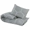 Ensemble de housse de couette Gris 140x200 cm Coton