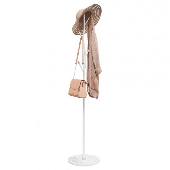 Porte-manteau blanc 177 cm fer enduit de poudre