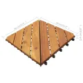 Carreaux de terrasse 10 pcs 30x30 cm Bois d'acacia solide