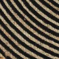 Tapis fait à la main Jute avec design de spirale Noir 90 cm