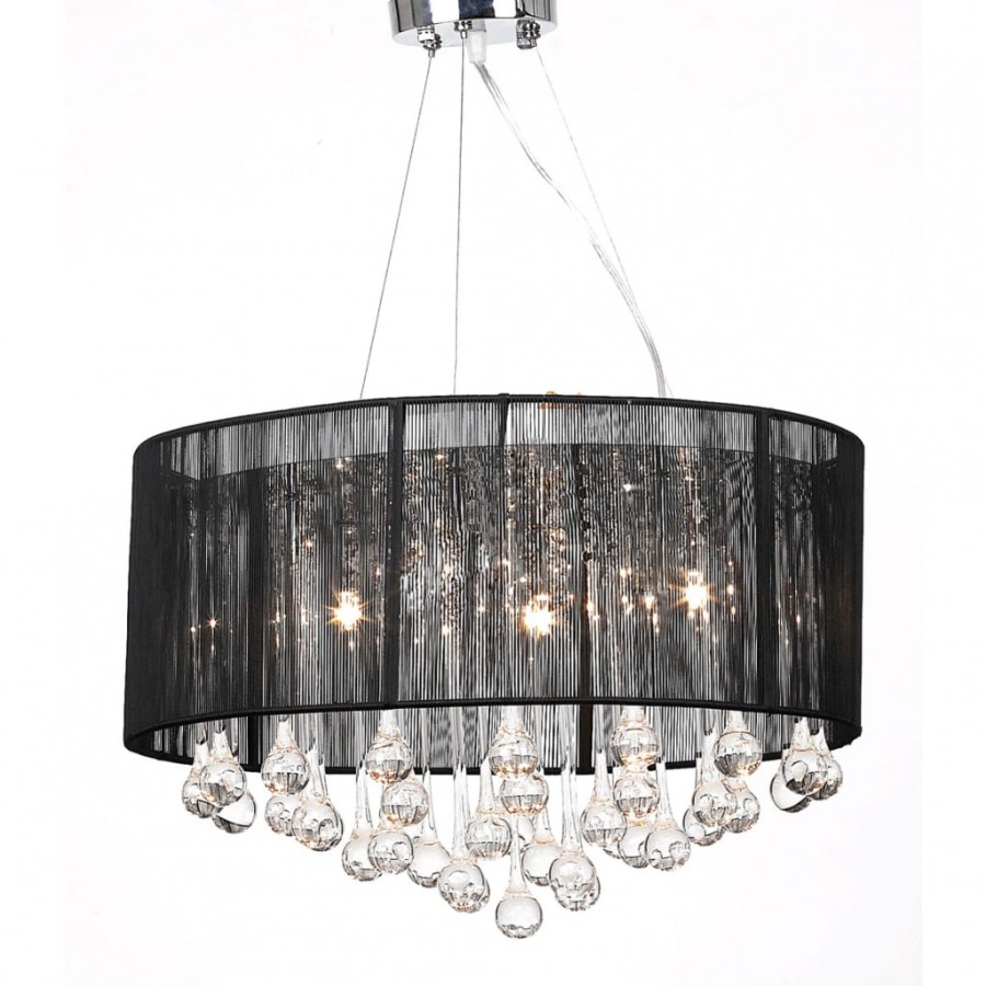 Lustre avec 85 cristaux Noir