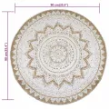 Tapis Jute tressé imprimé 90 cm rond