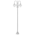 Lampadaire de jardin E27 220 cm Aluminium 3 lanternes Blanc