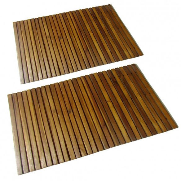 Tapis de bain 2 pcs Acacia 80x50 cm