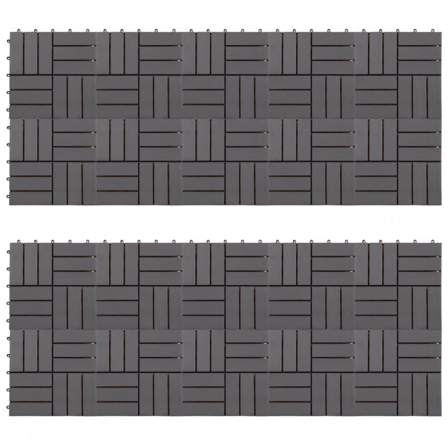 Carreaux de terrasse 20pcs Délavage gris 30x30 cm Acacia solide