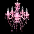 Lustre avec 5 ampoules Crystal rose