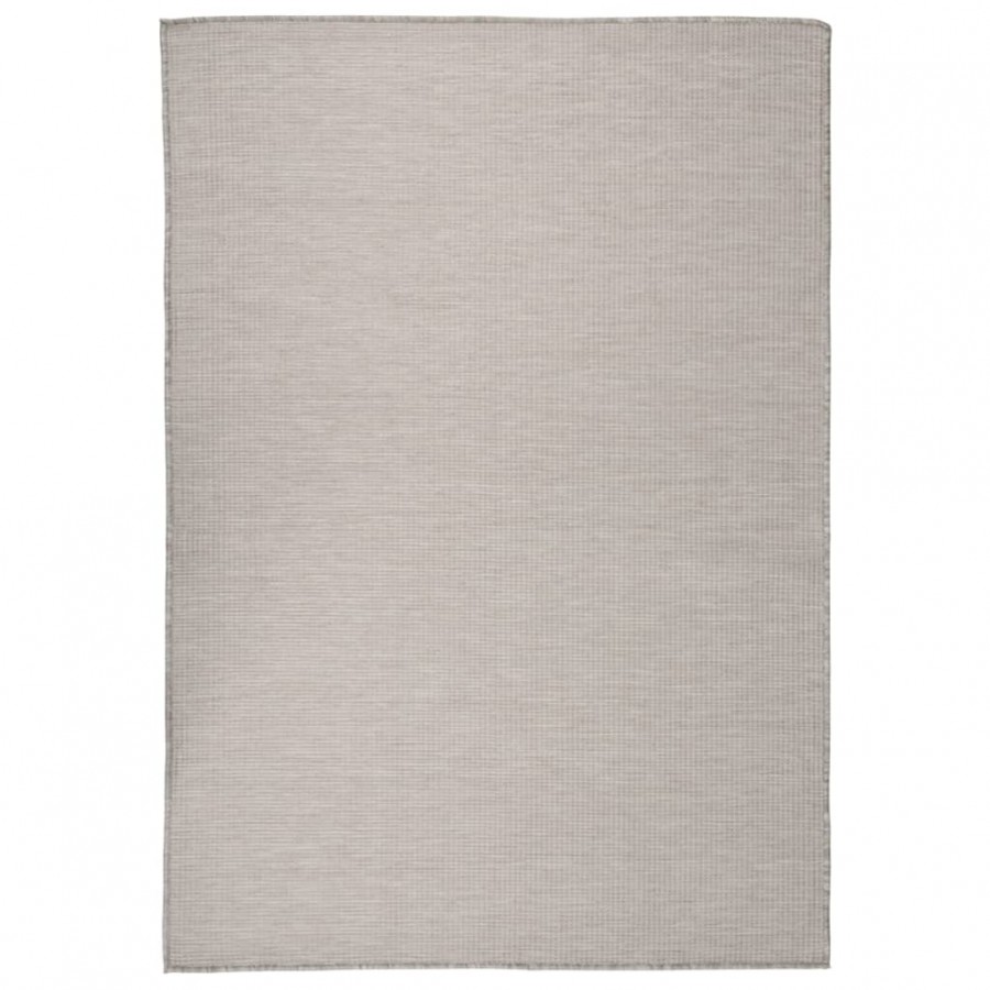 Tapis à tissage plat d'extérieur 140x200 cm Taupe