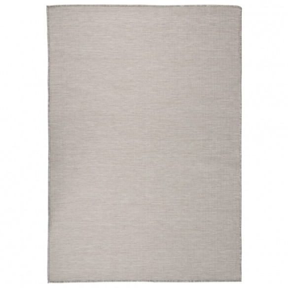 Tapis à tissage plat d'extérieur 140x200 cm Taupe