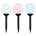 Lampe LED sphérique solaire d'extérieur 3 pcs 20 cm RVB