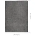 Tapis à tissage plat d'extérieur 200x280 cm Gris