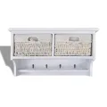 Porte-manteau Blanc 60x23,5x33 cm Bois de Paulownia