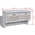 Porte-manteau Blanc 60x23,5x33 cm Bois de Paulownia