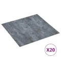 Planches plancher autoadhésives 20 pcs PVC 1,86 m² Marbre gris