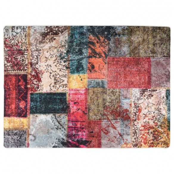 Tapis lavable antidérapant Patchwork 120x180 cm multicolore