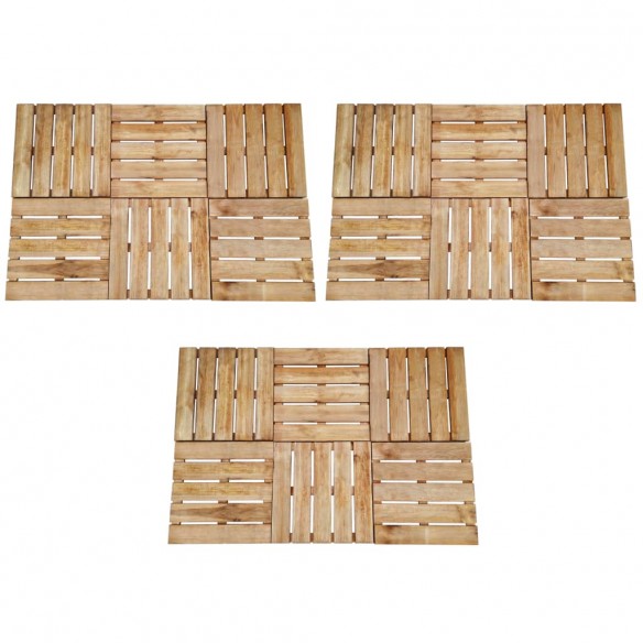 Dalles de terrasse 18 pcs 50x50 cm Bois Marron