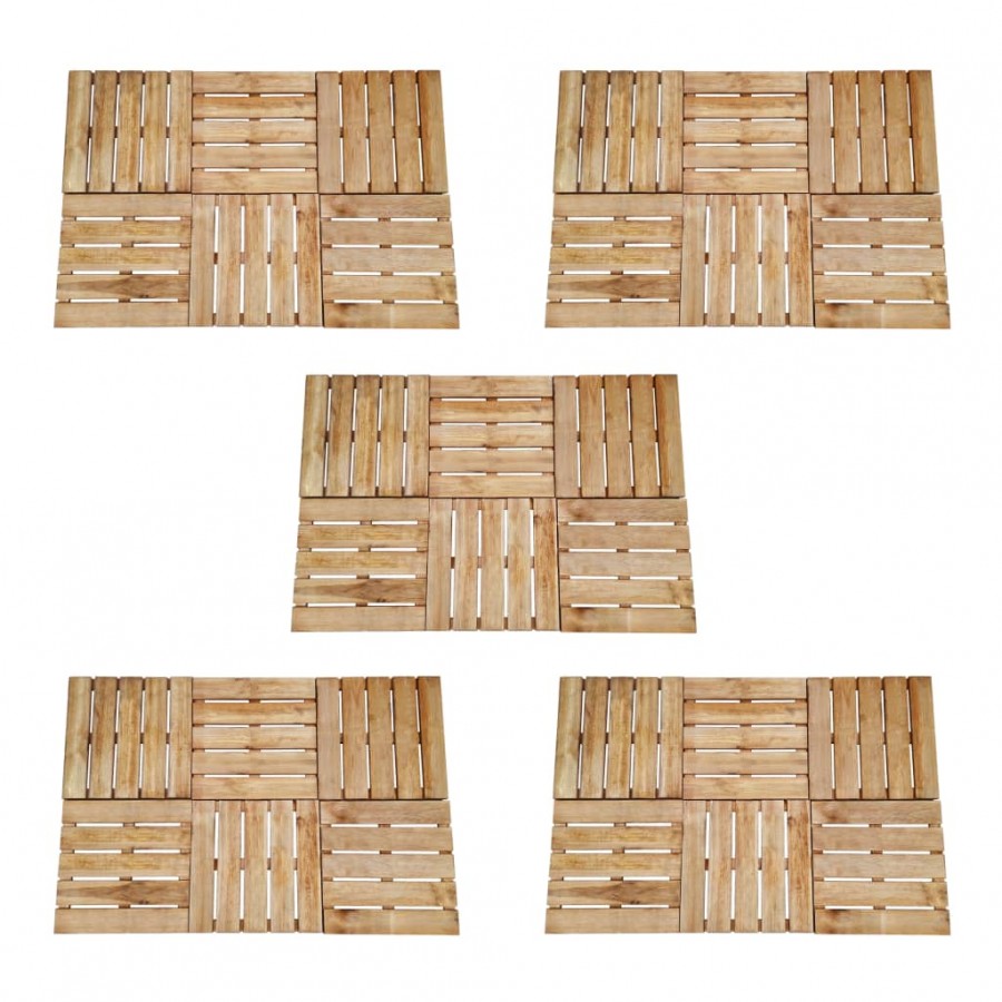 Dalles de terrasse 30 pcs 50x50 cm Bois Marron