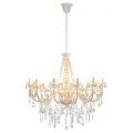Lustre avec perles Blanc 12 ampoules E14