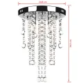 Plafonnier avec perles de cristal Blanc Métal