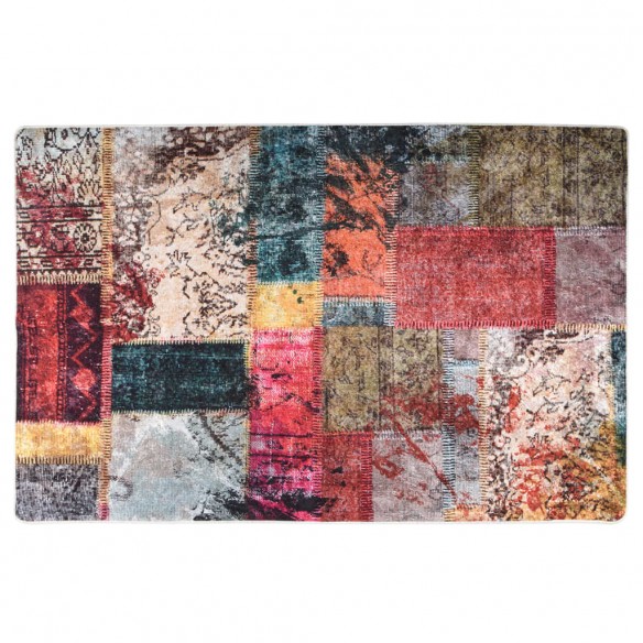 Tapis lavable antidérapant Patchwork 80x150 cm Multicolore