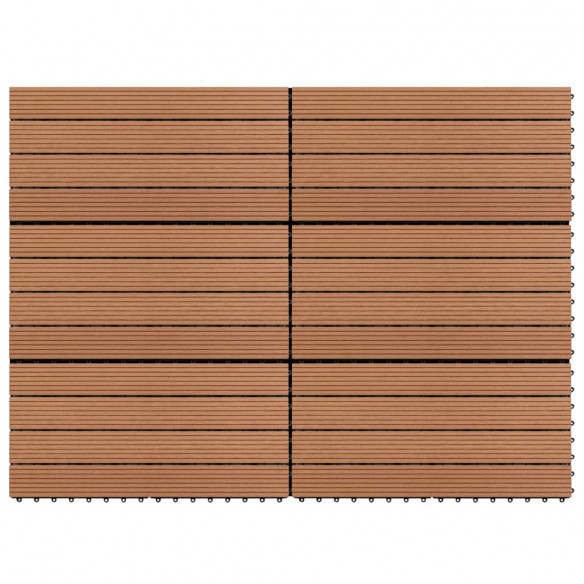 Dalles WPC 60x30 cm 6 pcs 1m² Marron