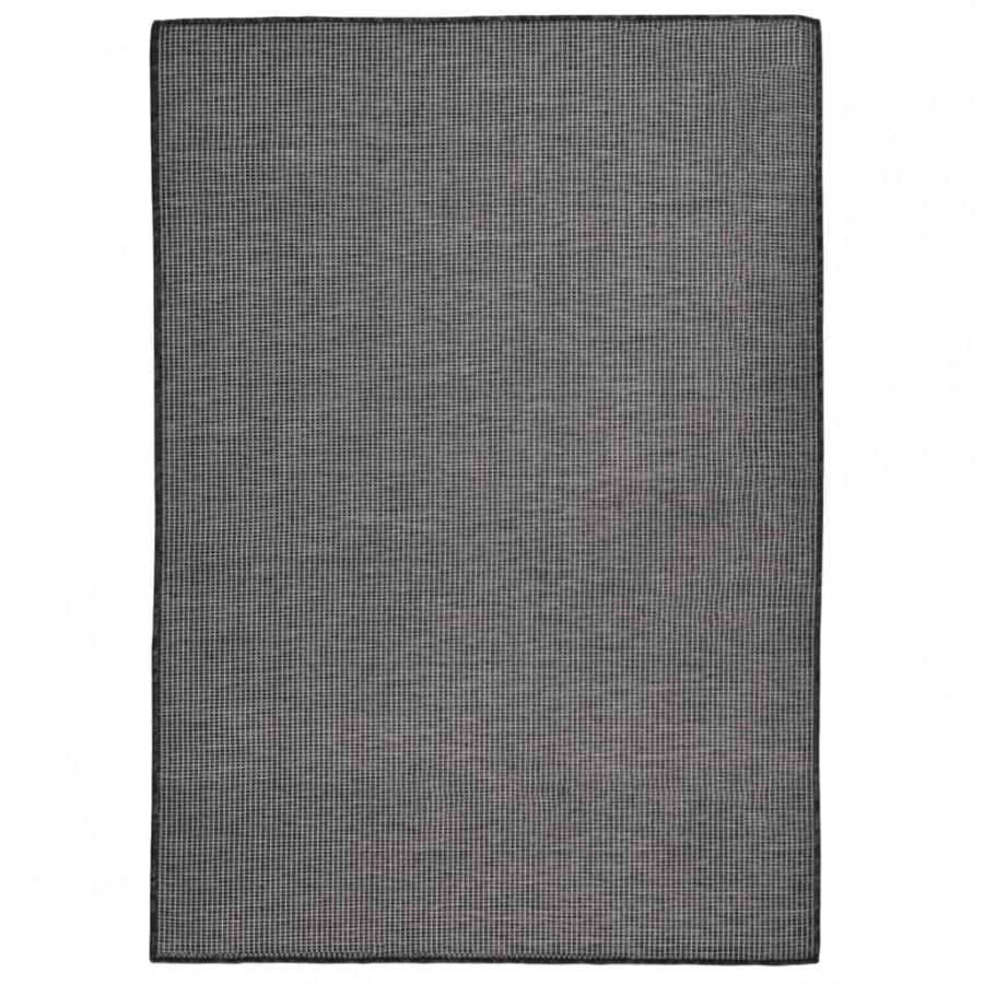 Tapis à tissage plat d'extérieur 140x200 cm Gris