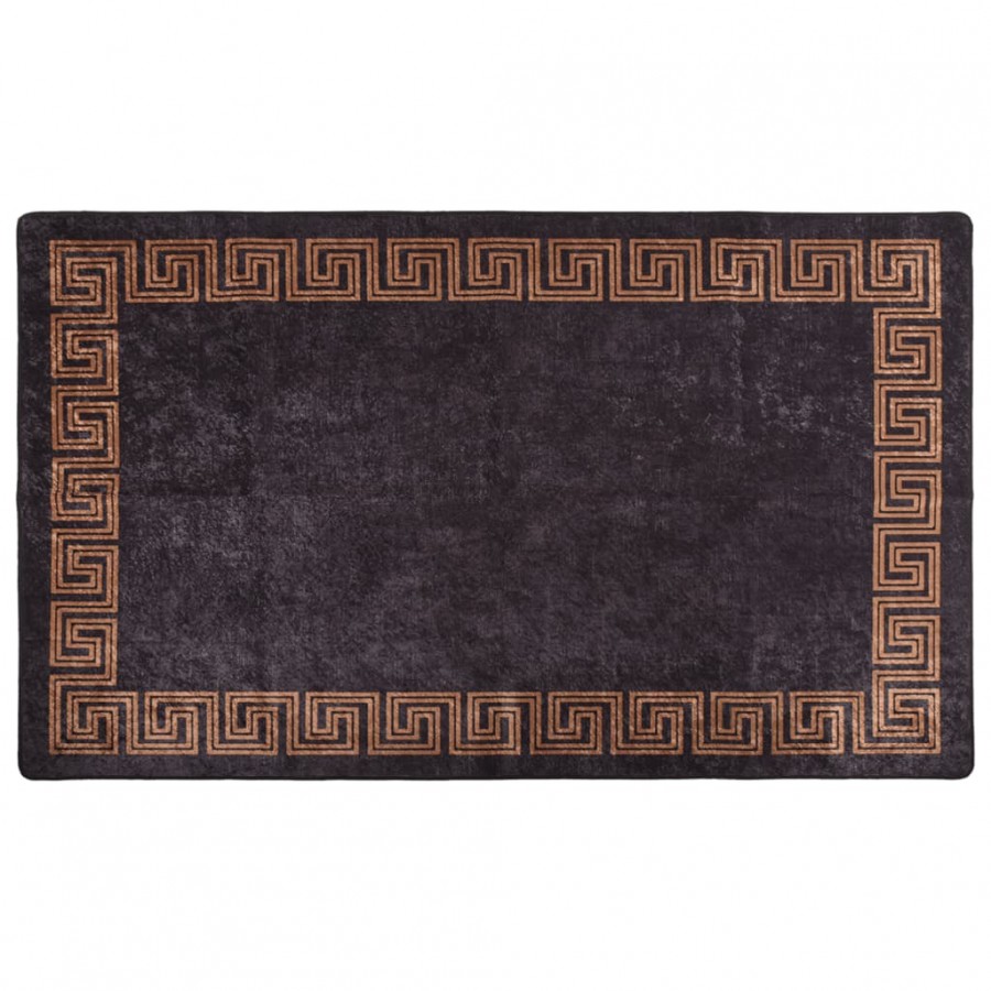 Tapis lavable antidérapant 120x180 cm noir et doré