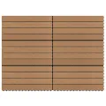 Carreaux de terrasse 6 pcs WPC 60x30 cm 1,08 m² Marron